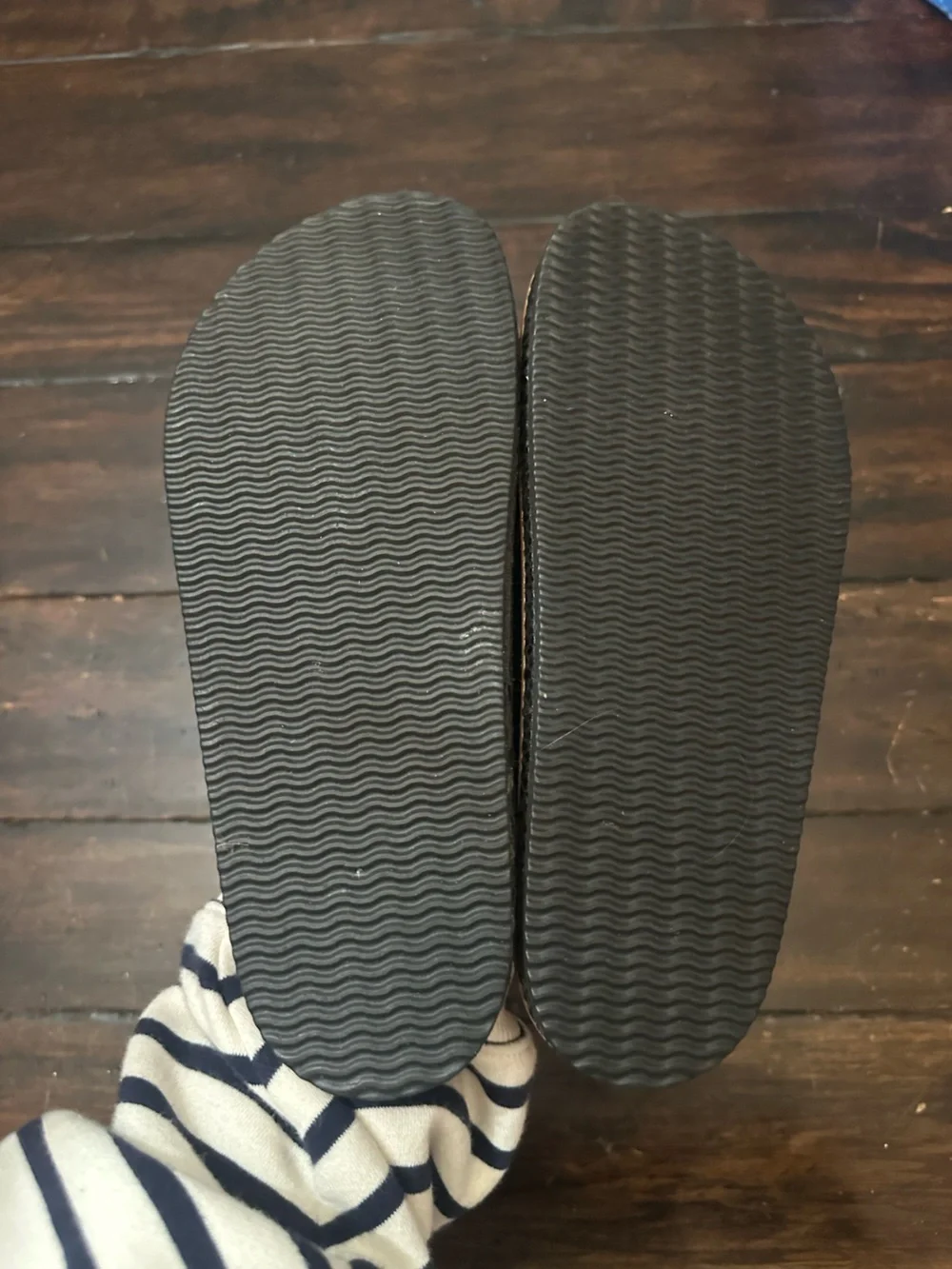 Free People Black Snakeskin Embossed Criss Cross Slide Sandals EU 37
